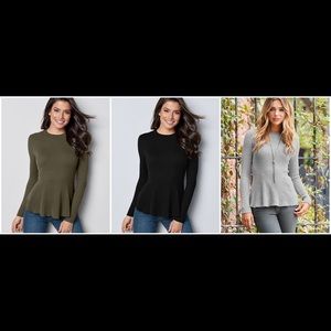 Venus peplum ribbed sweater